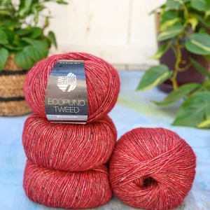 Ecopuno Tweed 312 Wijnrood - Afbeelding 1