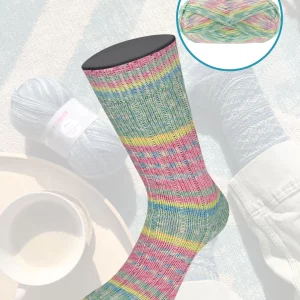 Meilenweit 100 Socktober 4327 Grijsgroen/Lichtblauw/Groengeel - Afbeelding 1