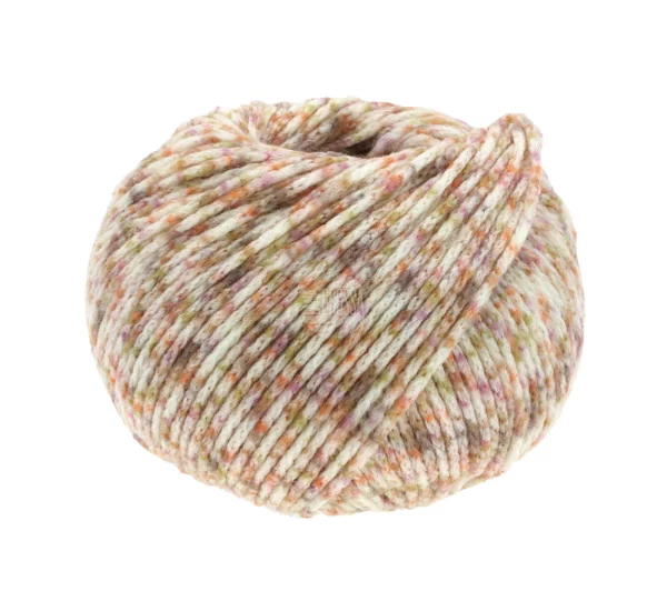 Cool Merino Print 106 Ecru / Lila / Oranje / Mosterd