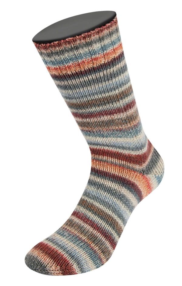 Cool Wool 4 Socks Print 7758 Lichtgrijs / Grijsblauw / Bruin / Petrol