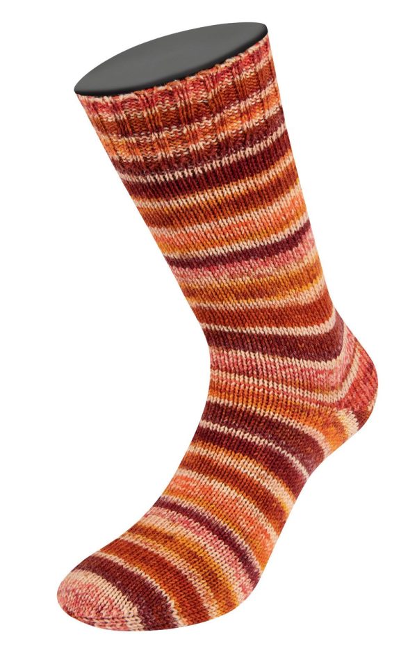 Cool Wool 4 Socks Print 7755 Zachtgeel / Oranjebruin / Roze
