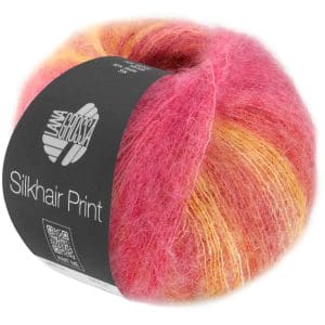Silkhair Print 428 Bessen / Oudroze / Goudgeel - Afbeelding 1