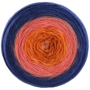 Merino Lace Aquarell 007 Oranje / Anjerroze / Donkerblauw - Afbeelding 1