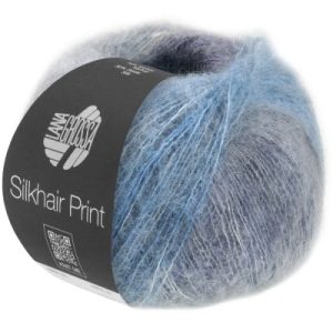 Silkhair Print 431 Lichtgrijs / Grijslila / Jeans - Afbeelding 1