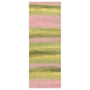 Cottonhair 108 Vanille/roze/oudroze/donker olijf/limoengroen - Afbeelding 2