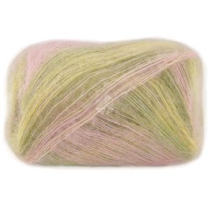 Cottonhair 108 Vanille/roze/oudroze/donker olijf/limoengroen - Afbeelding 1